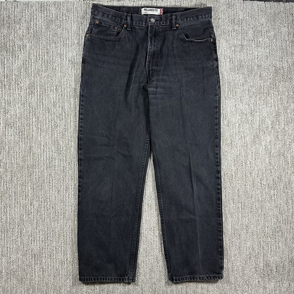 Vintage Levis 550 Jeans Mens 38x32 Black Denim Relaxed Fit Skate Grunge Y2K